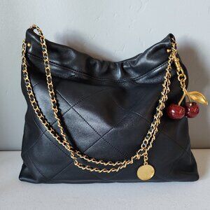 Black Quilted Shoulder Bag "EUC"